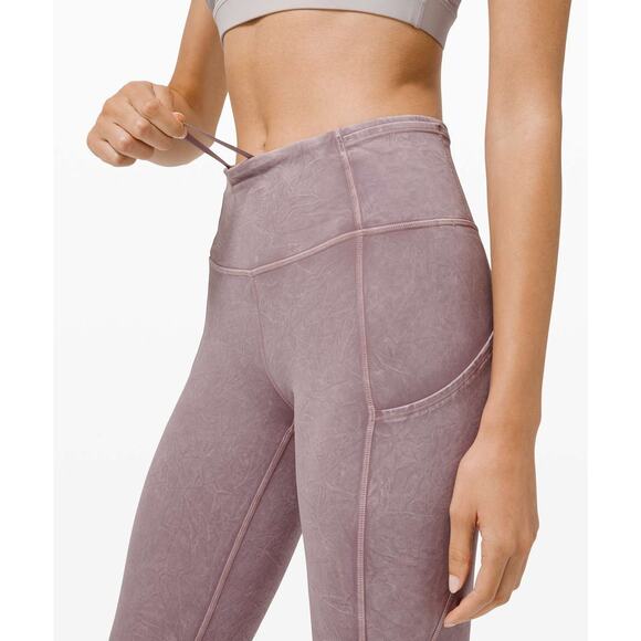 LULULEMON Fast and Free Tight II 25" Ice Dye Size 2 Ice Wash Violet Verbena - Picture 2 of 9